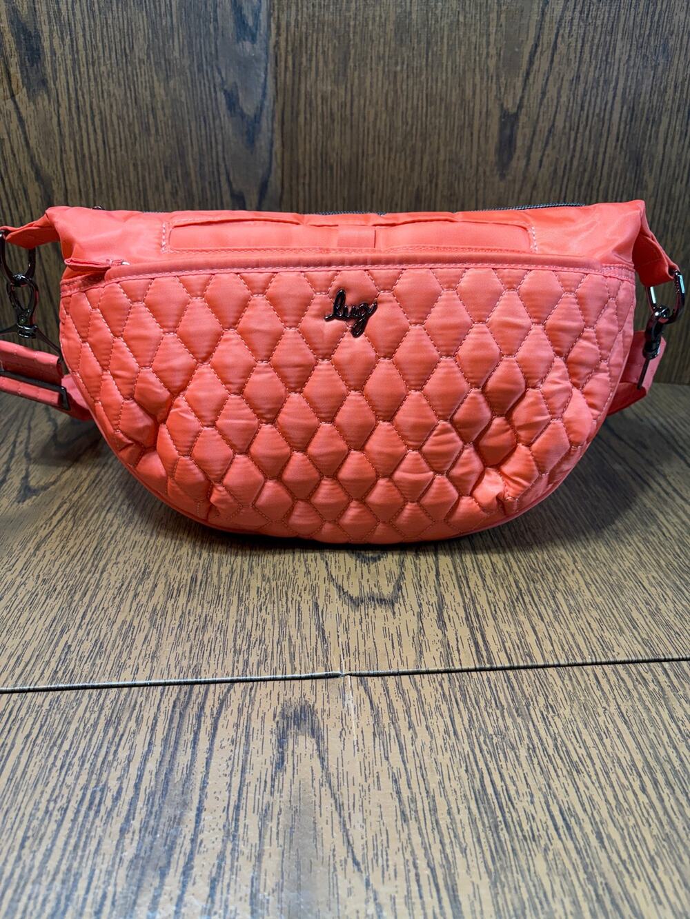 Lug Quilted Orange Crossbody Bag Adjustable Strap